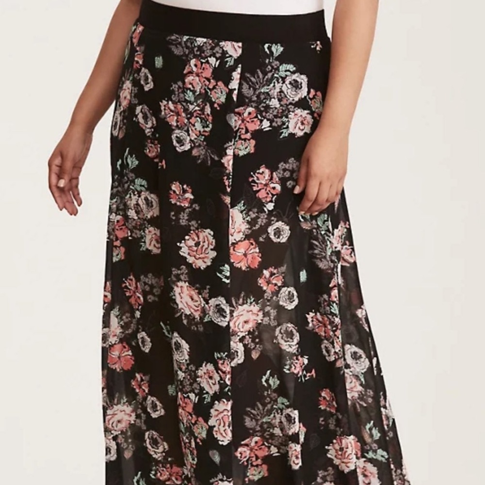 Torrid Floral Chiffon Maxi Skirt